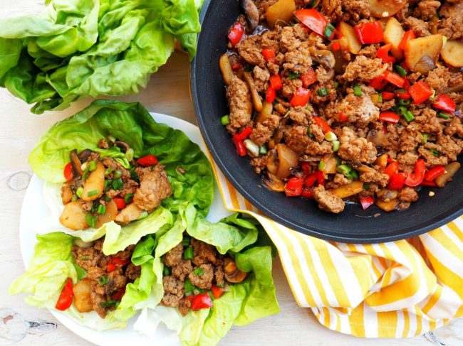 healthy dinner ideas,quick dinner ideas, gluten free dinner ideas, lettuce cups, turkey lettuce cups, asian style lettuce cups