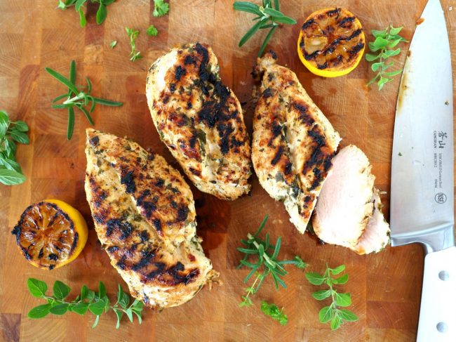 lemon marinade, herb marinade, marinated chicken recipe, healthy chicken dinner recipe, grilled chicken recipe, marinade for grilled chicken, rosemary chicken, thyme chicken, grilling recipe, grilled chicken,