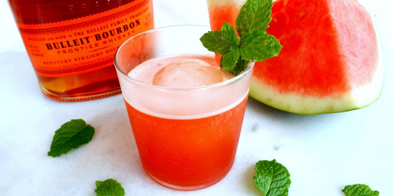 watermelon drinks, cocktails with watermelon, bourbon cocktail, summer cocktail, summer bourbon cocktail, summer watermelon cocktail, watermelon mint cocktail, summer drinks, cookout cocktail ideas, pool party cocktails