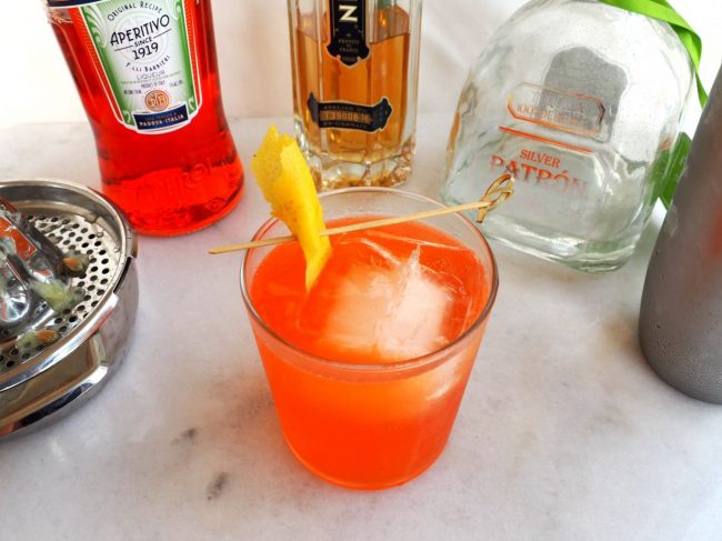 tequila cocktail, aperol cocktail, elderflower cocktail, refreshing summer cocktails, fancy summer cocktails, aperol drinks that aren't a spritz