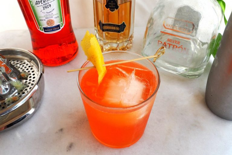 tequila cocktail, aperol cocktail, elderflower cocktail, refreshing summer cocktails, fancy summer cocktails, aperol drinks that aren't a spritz