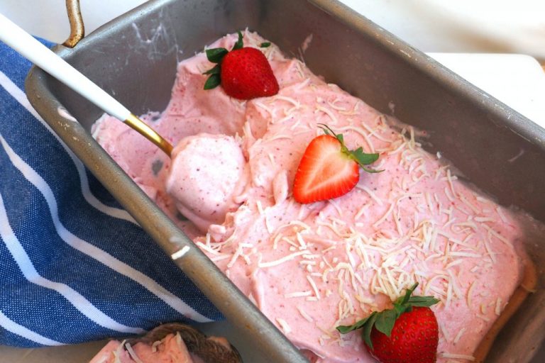 nice cream, healthy ice cream, dairy free ice cream, strawberry dessert, summer desserts, no churn ice cream, easy ice cream, banana ice cream