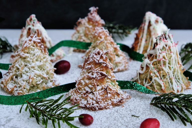 coconut macaroons, how to make coconut macaroons, easy coconut macaroon recipe, quick coconut macaroon recipes, christmas tree cookies, christmas tree shaped cookies, cookies shaped like christmas tree, christmas cookies, easy christmas cookies, homemade christmas cookie recipes, easy christmas cookie recipes, coconut macaroon trees