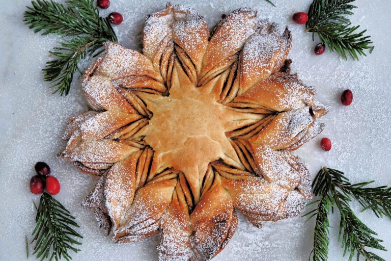 how to make a star bread, star bread, christmas star bread, holiday Christmas bread, christmas baking, christmas morning baking recipes, christmas recipes, christmas baking recipes, baking recipes for holidays, holiday baking recipes, bread recipes, holiday bread recipes, holiday recipes, holiday breakfast recipes, cardamom recipes, cardamom bread recipe, cardamom rolls, free online bread recipes