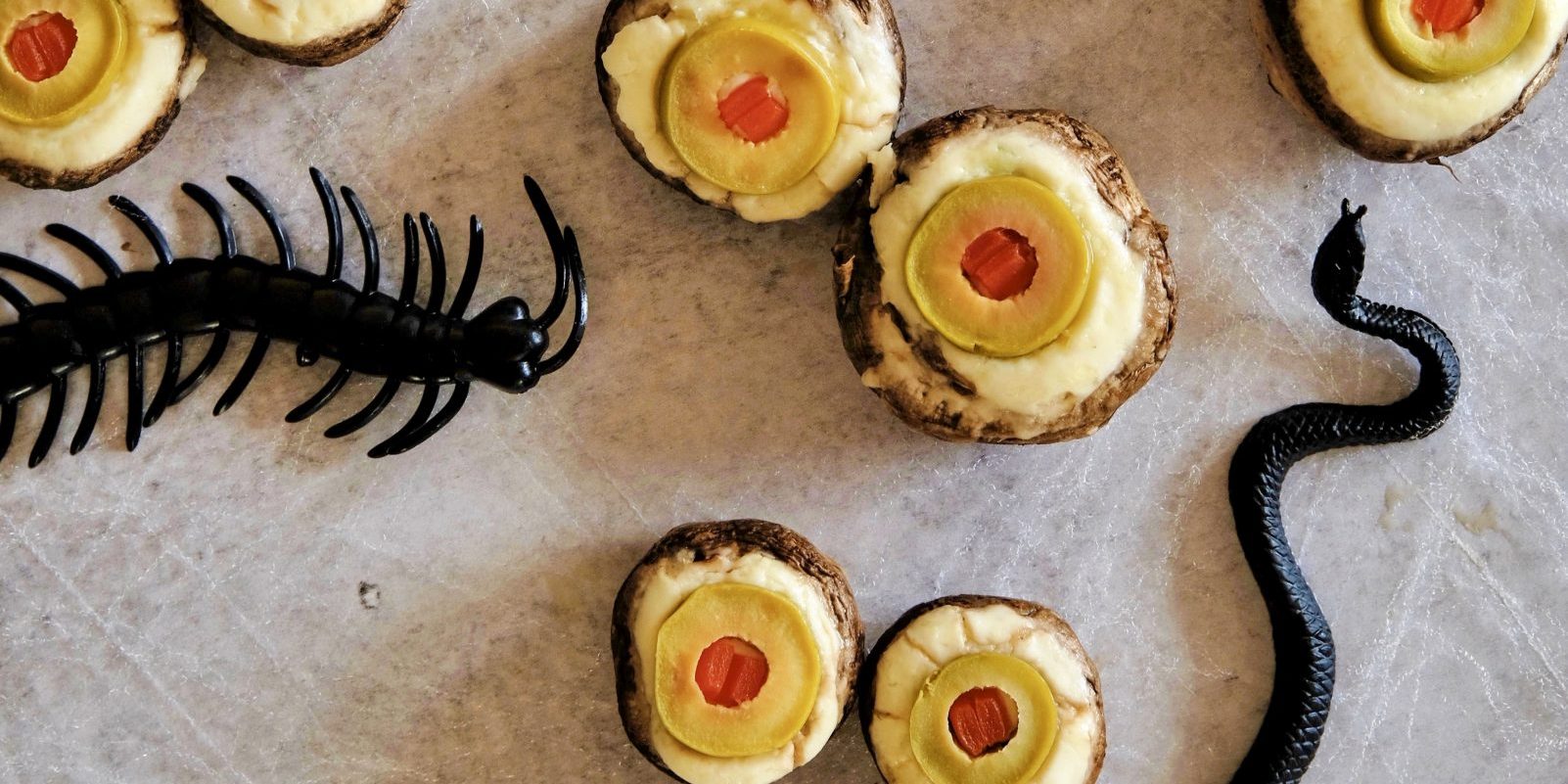 halloween appetizers, spooky halloween appetizer, halloween appetizer recipe, easy halloween appetizer recipe, spooky appetizer recipe for halloween, appetizer recipe, easy appetizer recipe, stuffed mushroom recipe, stuffed mushrooms, homemade stuffed mushroom recipe, halloween recipes