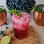 Moscow mule, how to make a Moscow mule, Moscow mule recipe, ginger beer cocktail, vodka cocktail with blueberry, blueberry basil cocktail recipe, spring cocktail, summer cocktail