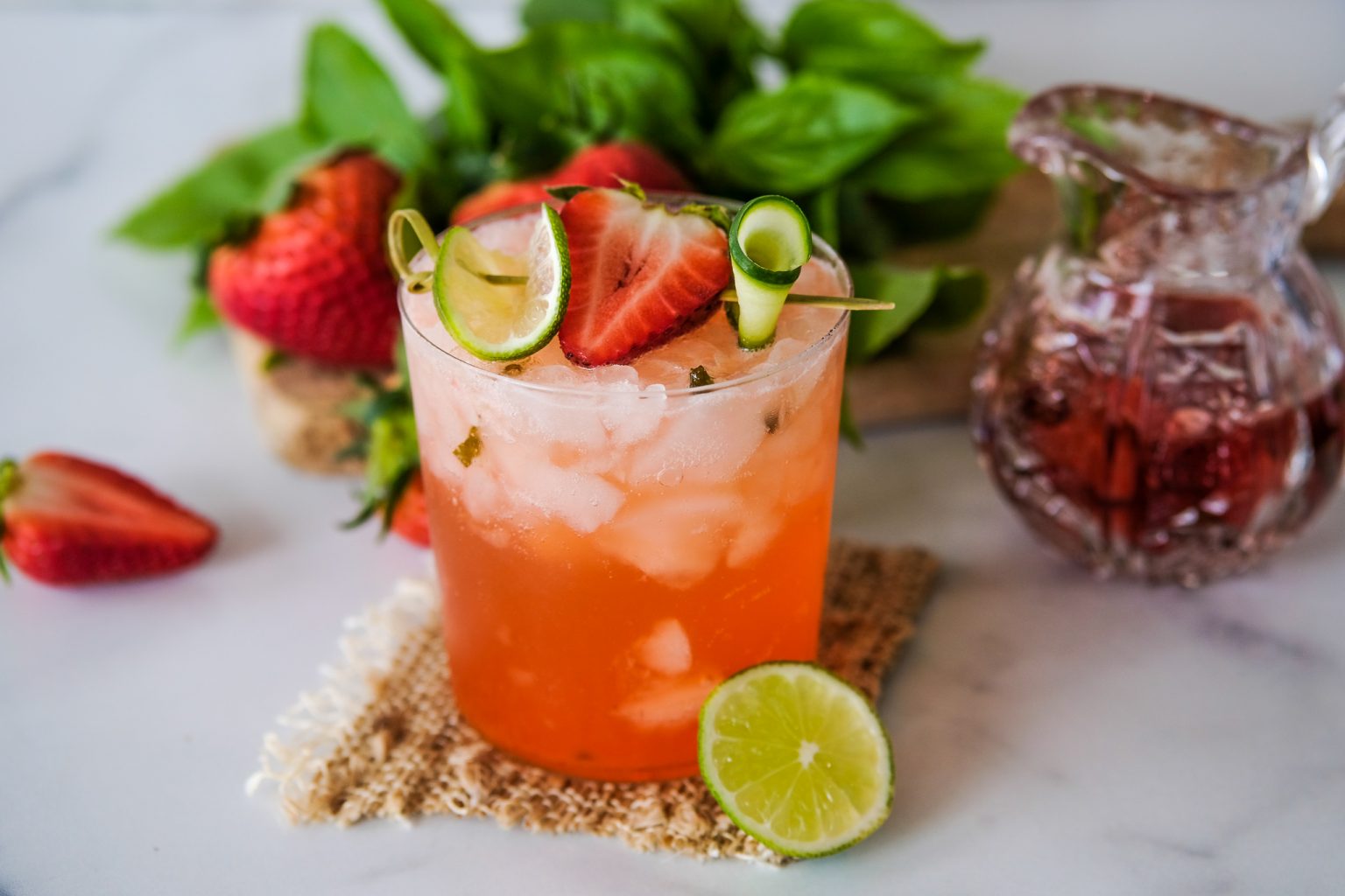 Strawberry Basil Gin Rickey strawberry basil gin rickey, gin rickey, how to make a gin rickey, easy gin rickey recipe, gin cocktail recipe, gin cocktails, spring gin cocktails, gin and basil cocktail, gin cucumber cocktail,