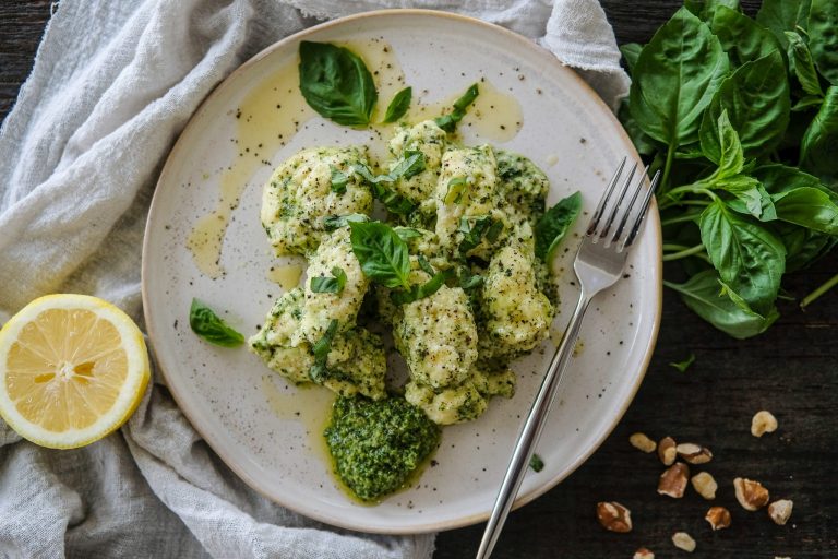 Ricotta dumplings with pesto, walnut pesto, homemade walnut pesto, ricotta dumpling recipe, homemade ricotta dumplings, easy ricotta dumplings, ricotta dumplings with pesto, homemade dumplings recipe, homemade ricotta dumplings, easy dinner recipe, homemade noodles, homemade pesto, homemade walnut pesto, pesto recipe with walnuts