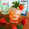 strawberry cocktail, cocktails using kombucha, kombucha cocktail, gin kombucha cocktail, strawberry gin drink, Bombay sapphire cocktail,