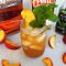 black tea, bourbon cocktail, bulleit bourbon, peach tea, pure leaf tea, peach cocktail, bourbon cocktail with peaches