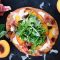 naan pizza, naan pizza recipes, easy naan pizzas, homemade pizza recipes, easy pizza recipes, quick pizza recipes with premade crust, pizza recipes with premade crust, peach recipes, savory peach recipes,