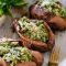 pesto, pesto chicken, stuffed sweet potato, healthy dinner, homemade pesto, how to make homemade pesto, easy dinner recipe, dinner recipe,healthy dinner recipe