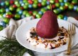poached pears, red wine poached pears, easy red wine poached pears, holiday desserts, easy holiday dessert, gourmet holiday dessert, christmas desserts, dessert for christmas,