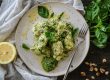 Ricotta dumplings with pesto, walnut pesto, homemade walnut pesto, ricotta dumpling recipe, homemade ricotta dumplings, easy ricotta dumplings, ricotta dumplings with pesto, homemade dumplings recipe, homemade ricotta dumplings, easy dinner recipe, homemade noodles, homemade pesto, homemade walnut pesto, pesto recipe with walnuts
