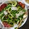 easy arugula salad, homemade arugula salad recipes, pancetta and asparagus, asparagus salad, sugar snap pea salad, pancetta crips, shallot vinaigrette