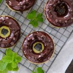 baked chocolate doughnuts, mint chocolate chip doughnuts, homemade baked doughnuts, mint chocolate doughnuts, st patricks day recipes, st patricks day breakfast recipe, easy st patricks day recipes, easy st patricks day breakfast, breakfast recipes for st patricks day, green recipes for st patricks day, gourmet st patricks day recipes,